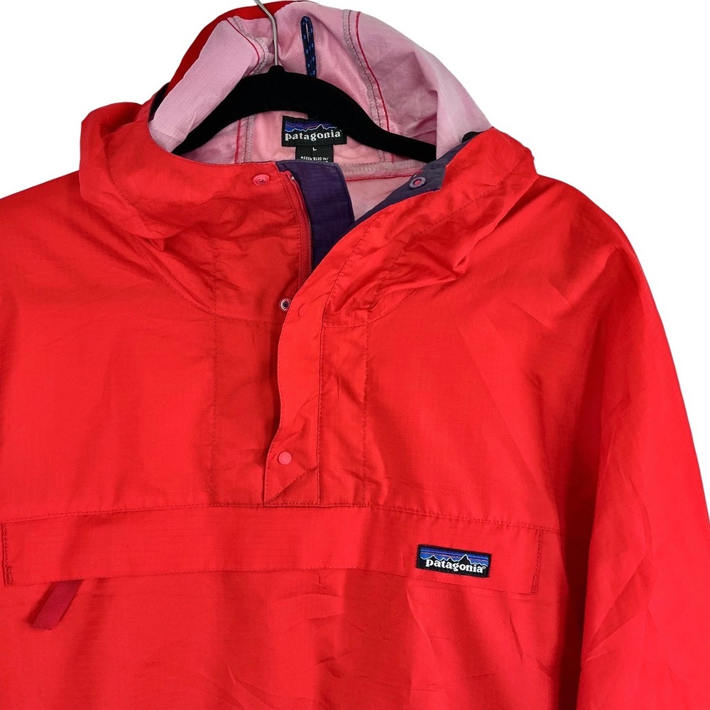 Vintage 90s Patagonia Men's Large Red Nylon Anorak Pullover 1/4‎ Zip Jacket - Picture 7 of 9
